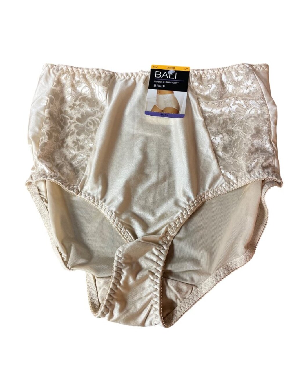 Bali Double Support Brief Underwear Tan Beige Sz LG DFDBBF